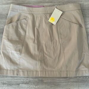 Boden Womens Tan khaki mini Chino skirt 2 pockets zipper Sz 10P NWT